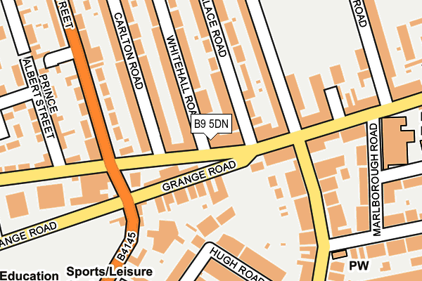 B9 5DN map - OS OpenMap – Local (Ordnance Survey)