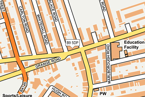 B9 5DP map - OS OpenMap – Local (Ordnance Survey)