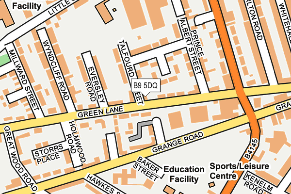 B9 5DQ map - OS OpenMap – Local (Ordnance Survey)