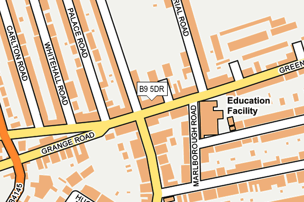 B9 5DR map - OS OpenMap – Local (Ordnance Survey)