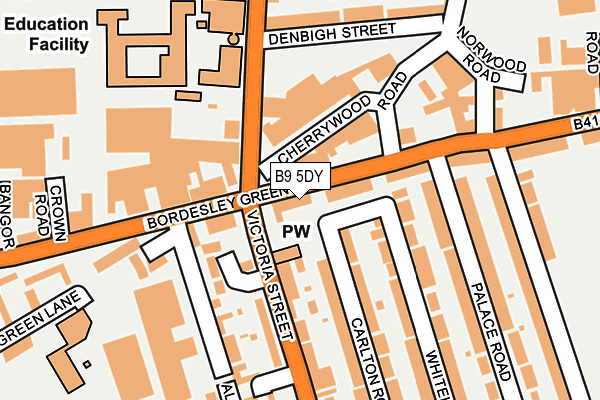 B9 5DY map - OS OpenMap – Local (Ordnance Survey)