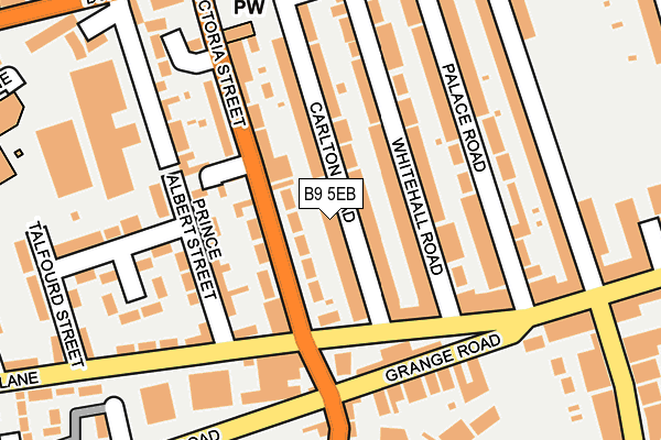 B9 5EB map - OS OpenMap – Local (Ordnance Survey)