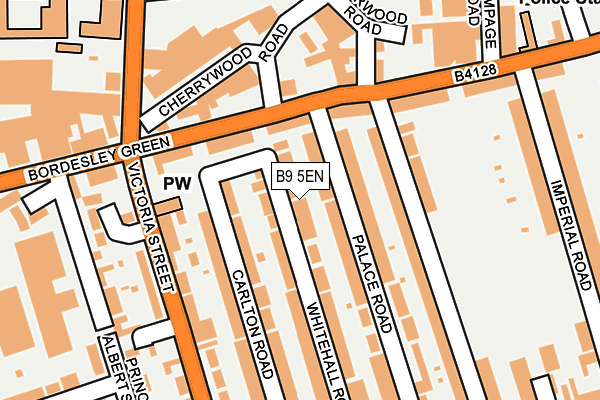 B9 5EN map - OS OpenMap – Local (Ordnance Survey)