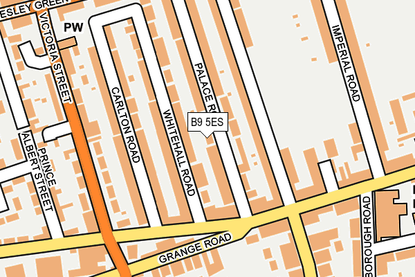 B9 5ES map - OS OpenMap – Local (Ordnance Survey)