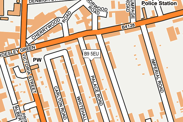 B9 5EU map - OS OpenMap – Local (Ordnance Survey)