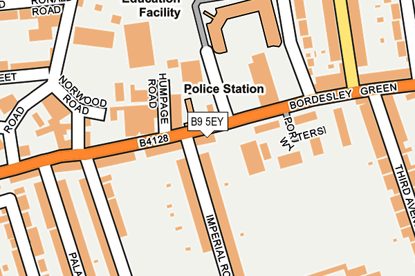 B9 5EY map - OS OpenMap – Local (Ordnance Survey)