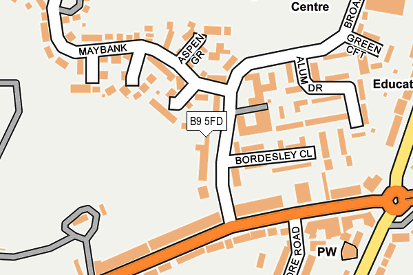 B9 5FD map - OS OpenMap – Local (Ordnance Survey)