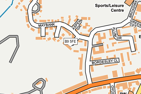 B9 5FE map - OS OpenMap – Local (Ordnance Survey)