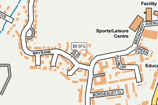 B9 5FG map - OS OpenMap – Local (Ordnance Survey)