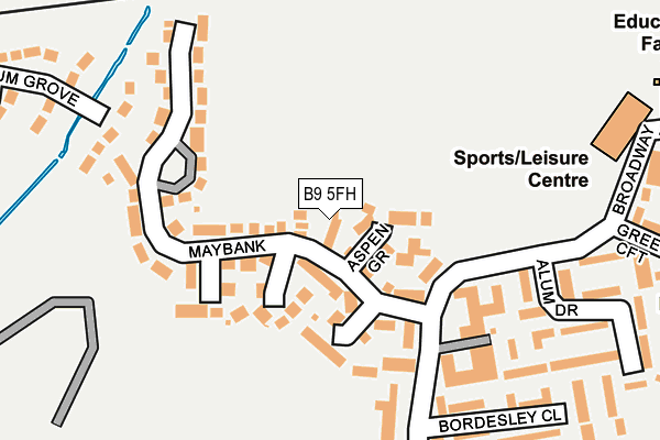 B9 5FH map - OS OpenMap – Local (Ordnance Survey)