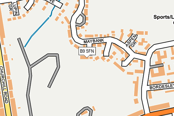 B9 5FN map - OS OpenMap – Local (Ordnance Survey)