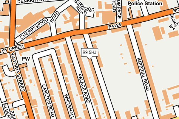 B9 5HJ map - OS OpenMap – Local (Ordnance Survey)