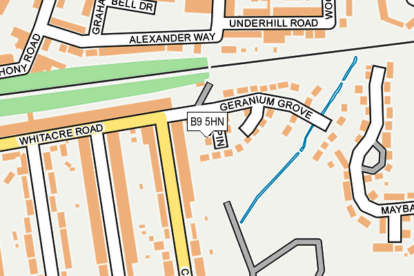 B9 5HN map - OS OpenMap – Local (Ordnance Survey)