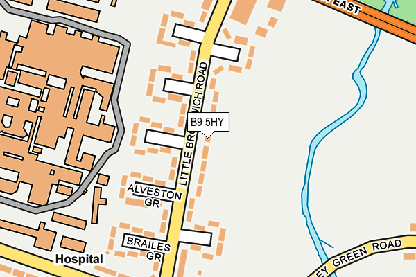 B9 5HY map - OS OpenMap – Local (Ordnance Survey)