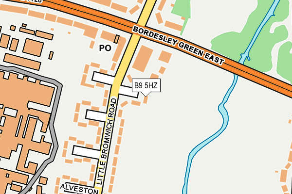 B9 5HZ map - OS OpenMap – Local (Ordnance Survey)