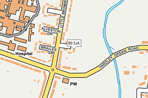 B9 5JA map - OS OpenMap – Local (Ordnance Survey)