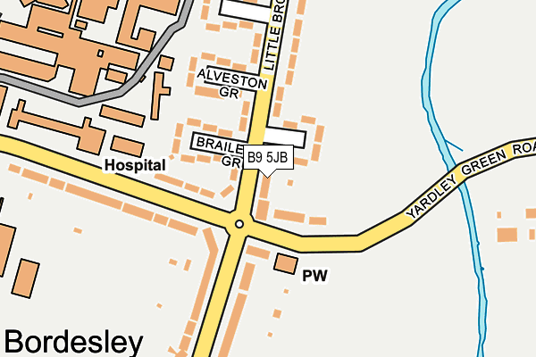 B9 5JB map - OS OpenMap – Local (Ordnance Survey)