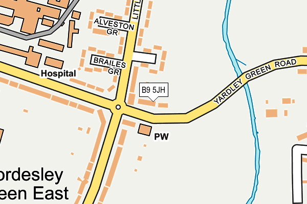 B9 5JH map - OS OpenMap – Local (Ordnance Survey)