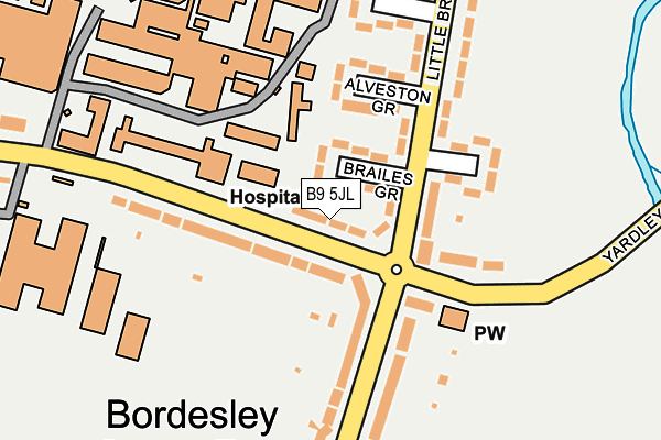 B9 5JL map - OS OpenMap – Local (Ordnance Survey)