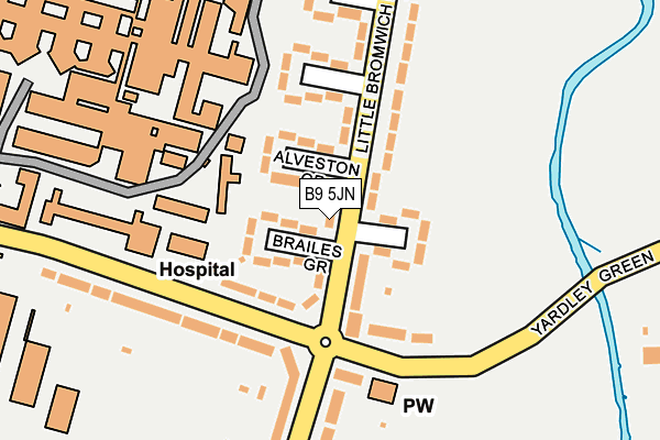 B9 5JN map - OS OpenMap – Local (Ordnance Survey)