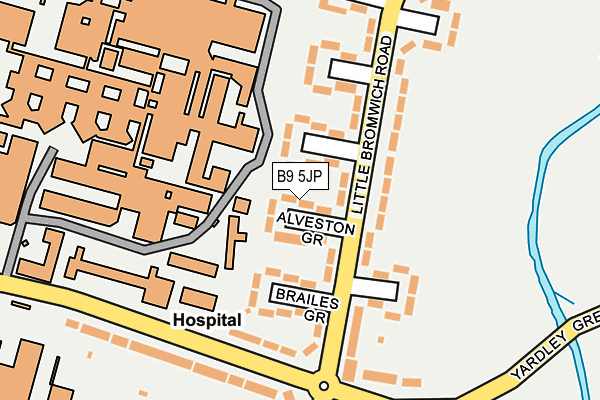 B9 5JP map - OS OpenMap – Local (Ordnance Survey)