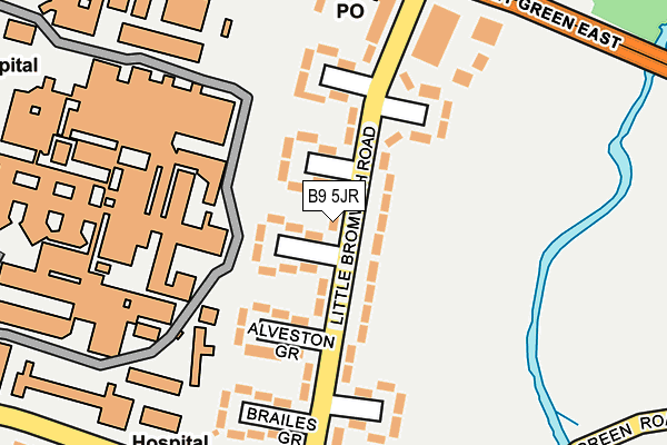 B9 5JR map - OS OpenMap – Local (Ordnance Survey)