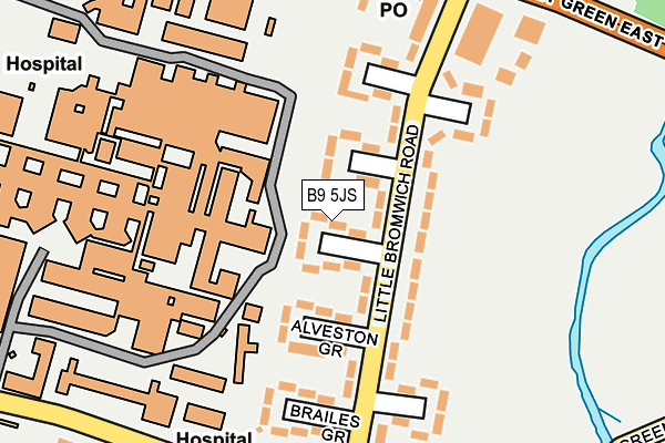 B9 5JS map - OS OpenMap – Local (Ordnance Survey)