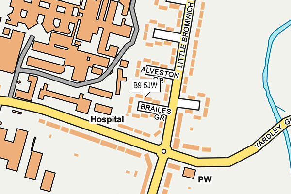 B9 5JW map - OS OpenMap – Local (Ordnance Survey)