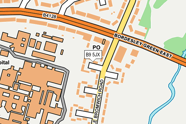 B9 5JX map - OS OpenMap – Local (Ordnance Survey)