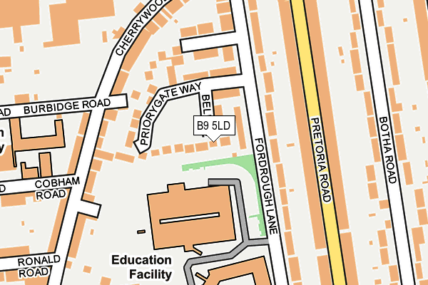 B9 5LD map - OS OpenMap – Local (Ordnance Survey)
