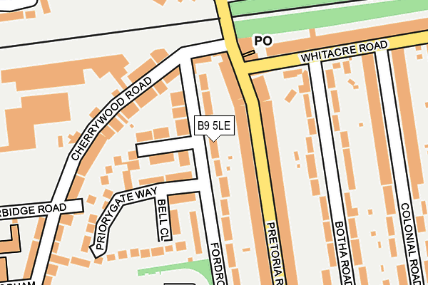 B9 5LE map - OS OpenMap – Local (Ordnance Survey)
