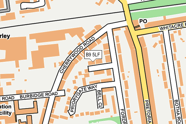 B9 5LF map - OS OpenMap – Local (Ordnance Survey)