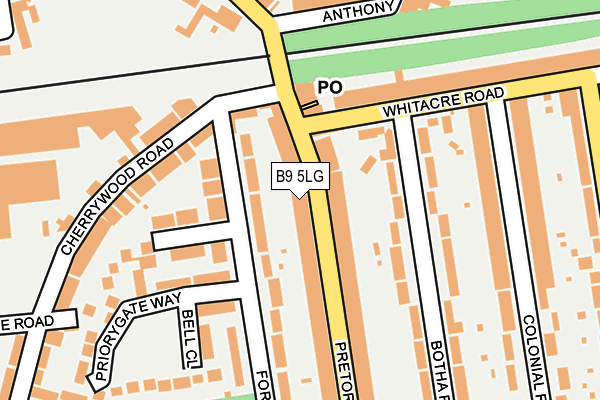 B9 5LG map - OS OpenMap – Local (Ordnance Survey)