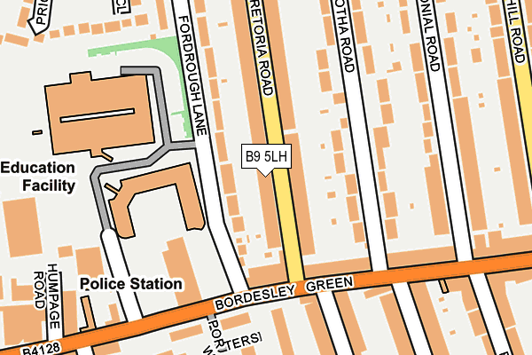 B9 5LH map - OS OpenMap – Local (Ordnance Survey)