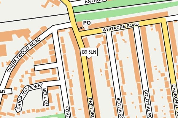 B9 5LN map - OS OpenMap – Local (Ordnance Survey)