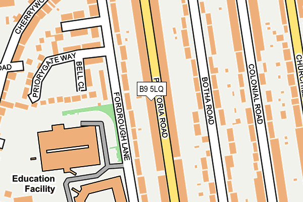B9 5LQ map - OS OpenMap – Local (Ordnance Survey)