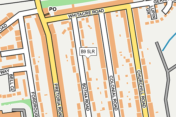 B9 5LR map - OS OpenMap – Local (Ordnance Survey)