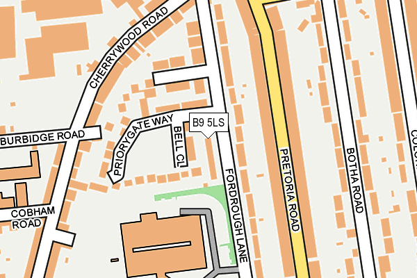 B9 5LS map - OS OpenMap – Local (Ordnance Survey)