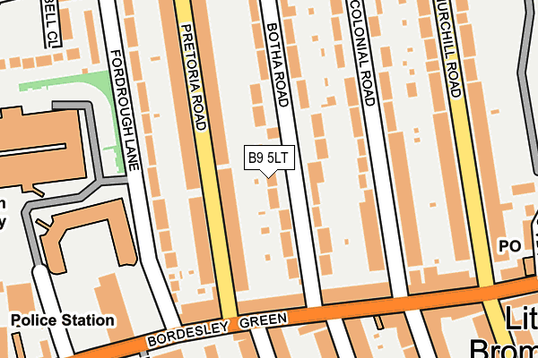 B9 5LT map - OS OpenMap – Local (Ordnance Survey)