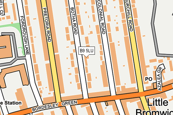 B9 5LU map - OS OpenMap – Local (Ordnance Survey)