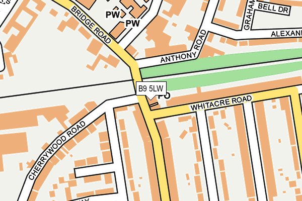 B9 5LW map - OS OpenMap – Local (Ordnance Survey)