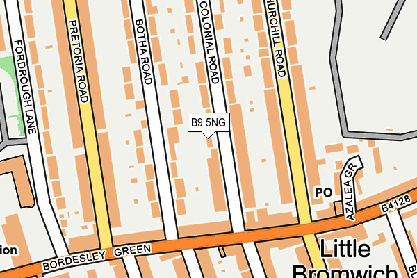 B9 5NG map - OS OpenMap – Local (Ordnance Survey)