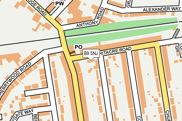 B9 5NJ map - OS OpenMap – Local (Ordnance Survey)