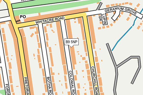 B9 5NP map - OS OpenMap – Local (Ordnance Survey)
