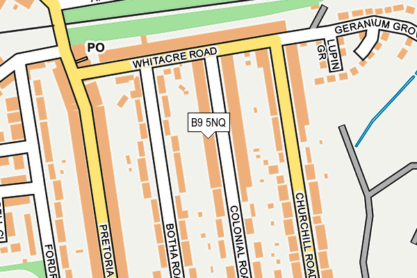 B9 5NQ map - OS OpenMap – Local (Ordnance Survey)