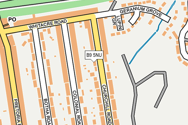 B9 5NU map - OS OpenMap – Local (Ordnance Survey)