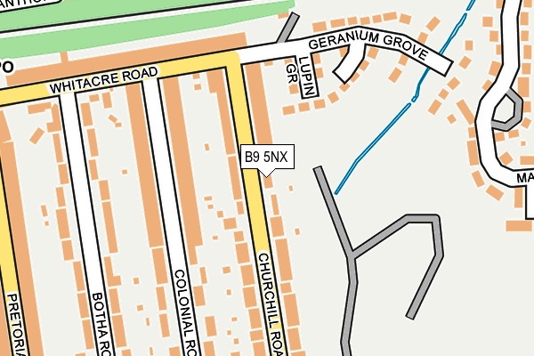 B9 5NX map - OS OpenMap – Local (Ordnance Survey)