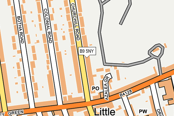 B9 5NY map - OS OpenMap – Local (Ordnance Survey)