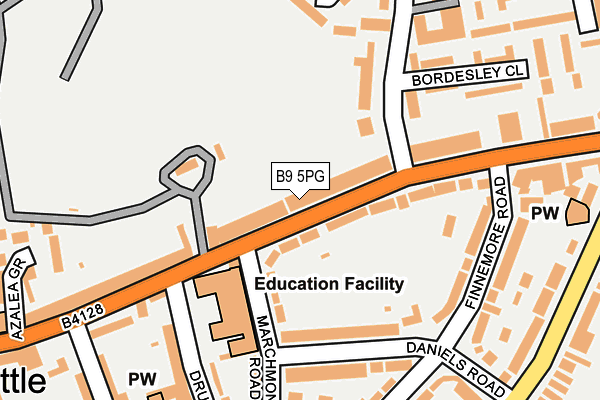 B9 5PG map - OS OpenMap – Local (Ordnance Survey)