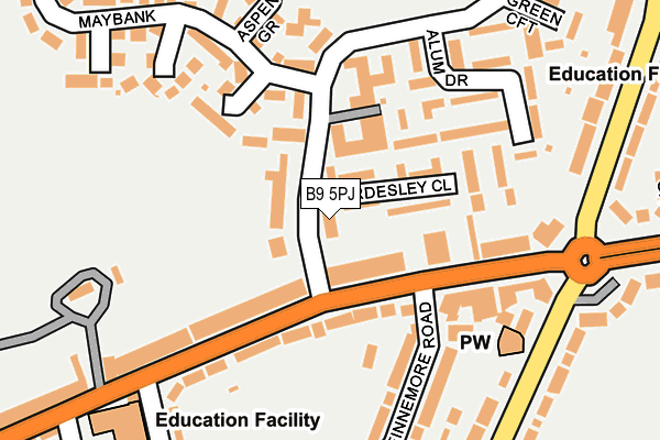 B9 5PJ map - OS OpenMap – Local (Ordnance Survey)